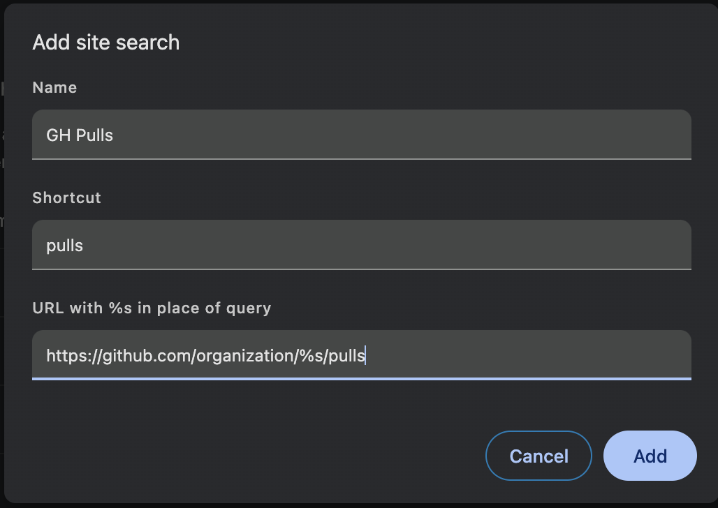 New bookmark in Chrome